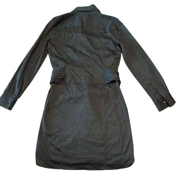 UNTUCKit Angelina Dress Shirt Dress with Belt Long Sleeve Black Size 2 - Picture 6 of 6